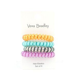 Vera Bradley Sunny Medallion Spiral Hair Elastics Set of 4 NWT